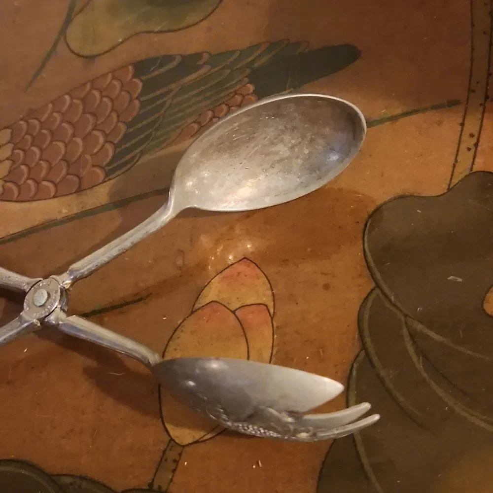 Vintage Italy Silverplated Salad Tongs